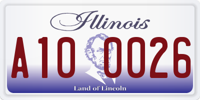 IL license plate A100026