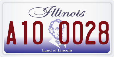 IL license plate A100028