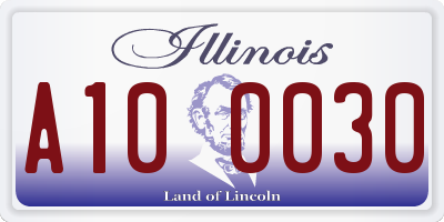 IL license plate A100030