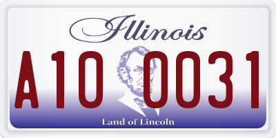 IL license plate A100031