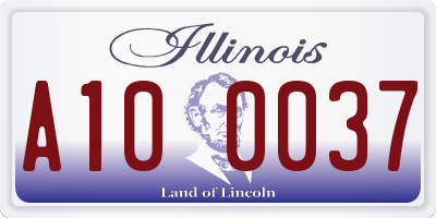 IL license plate A100037