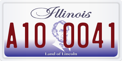 IL license plate A100041