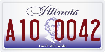 IL license plate A100042