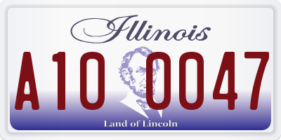 IL license plate A100047