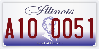 IL license plate A100051