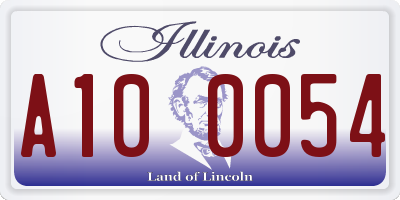 IL license plate A100054