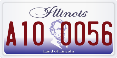 IL license plate A100056