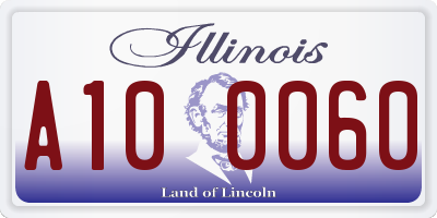 IL license plate A100060