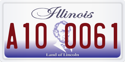 IL license plate A100061