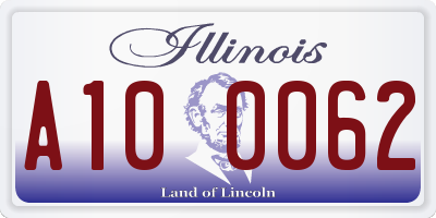 IL license plate A100062
