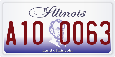 IL license plate A100063