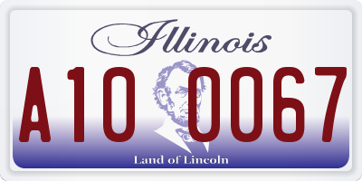 IL license plate A100067