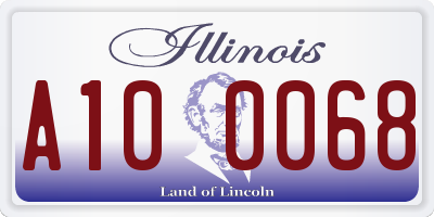 IL license plate A100068