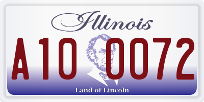 IL license plate A100072
