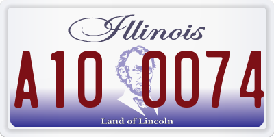 IL license plate A100074