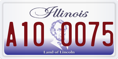 IL license plate A100075