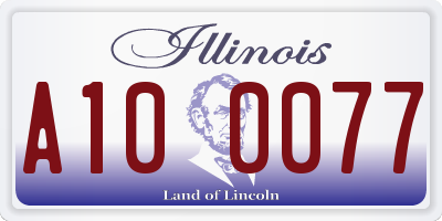 IL license plate A100077