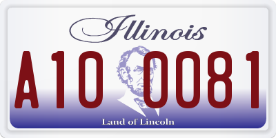 IL license plate A100081