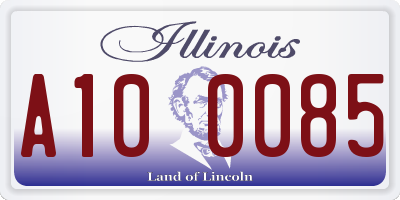 IL license plate A100085