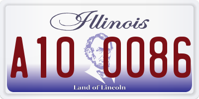 IL license plate A100086