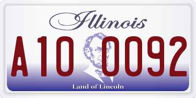 IL license plate A100092