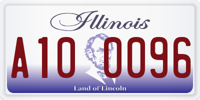 IL license plate A100096