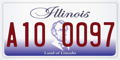 IL license plate A100097