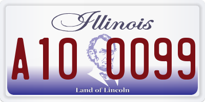 IL license plate A100099