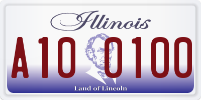 IL license plate A100100