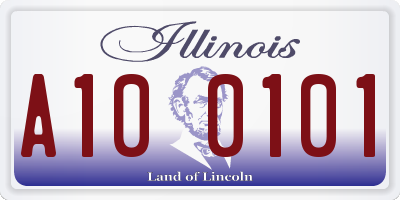 IL license plate A100101