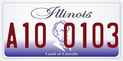 IL license plate A100103