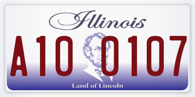 IL license plate A100107