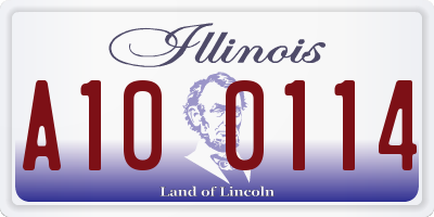 IL license plate A100114