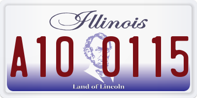 IL license plate A100115