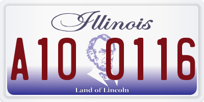 IL license plate A100116