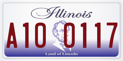 IL license plate A100117
