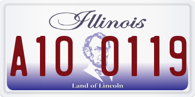IL license plate A100119