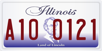 IL license plate A100121
