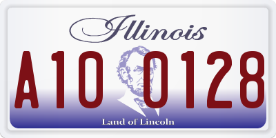 IL license plate A100128