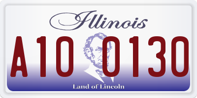IL license plate A100130