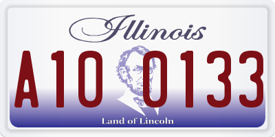 IL license plate A100133
