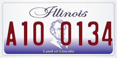 IL license plate A100134