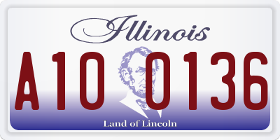 IL license plate A100136