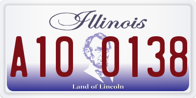 IL license plate A100138