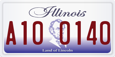 IL license plate A100140