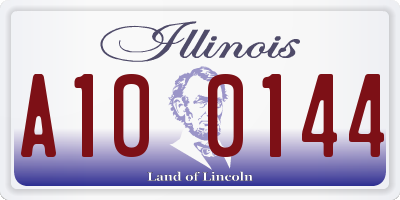 IL license plate A100144