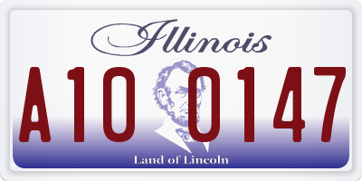 IL license plate A100147