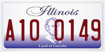 IL license plate A100149
