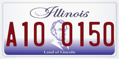 IL license plate A100150
