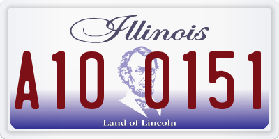 IL license plate A100151